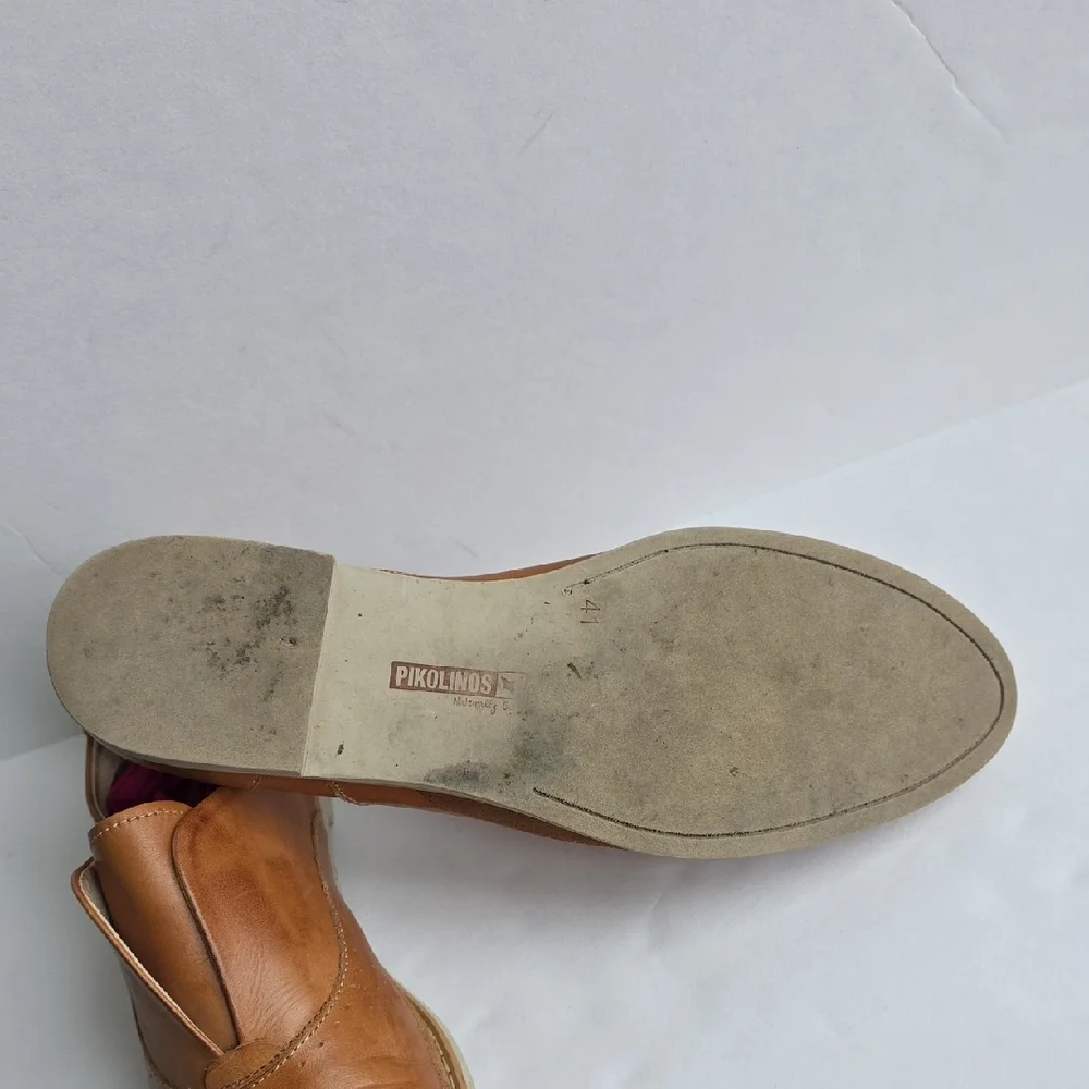 Pikolinos Brown Leather Slip-On Shoes